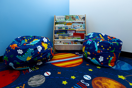 Cozy reading corner classroom supporting early reading preschool Pembroke Pines